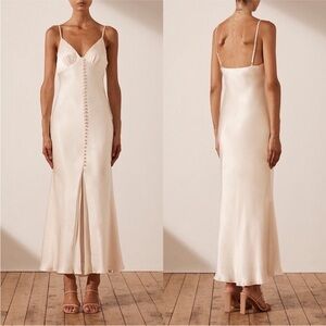 NWT Shona Joy La Lune Bias Cut Slip Dress Cream Ivory White NEW with tags